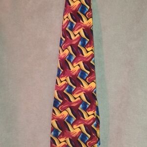 J. Garcia Red and Yellow Artistic Tie